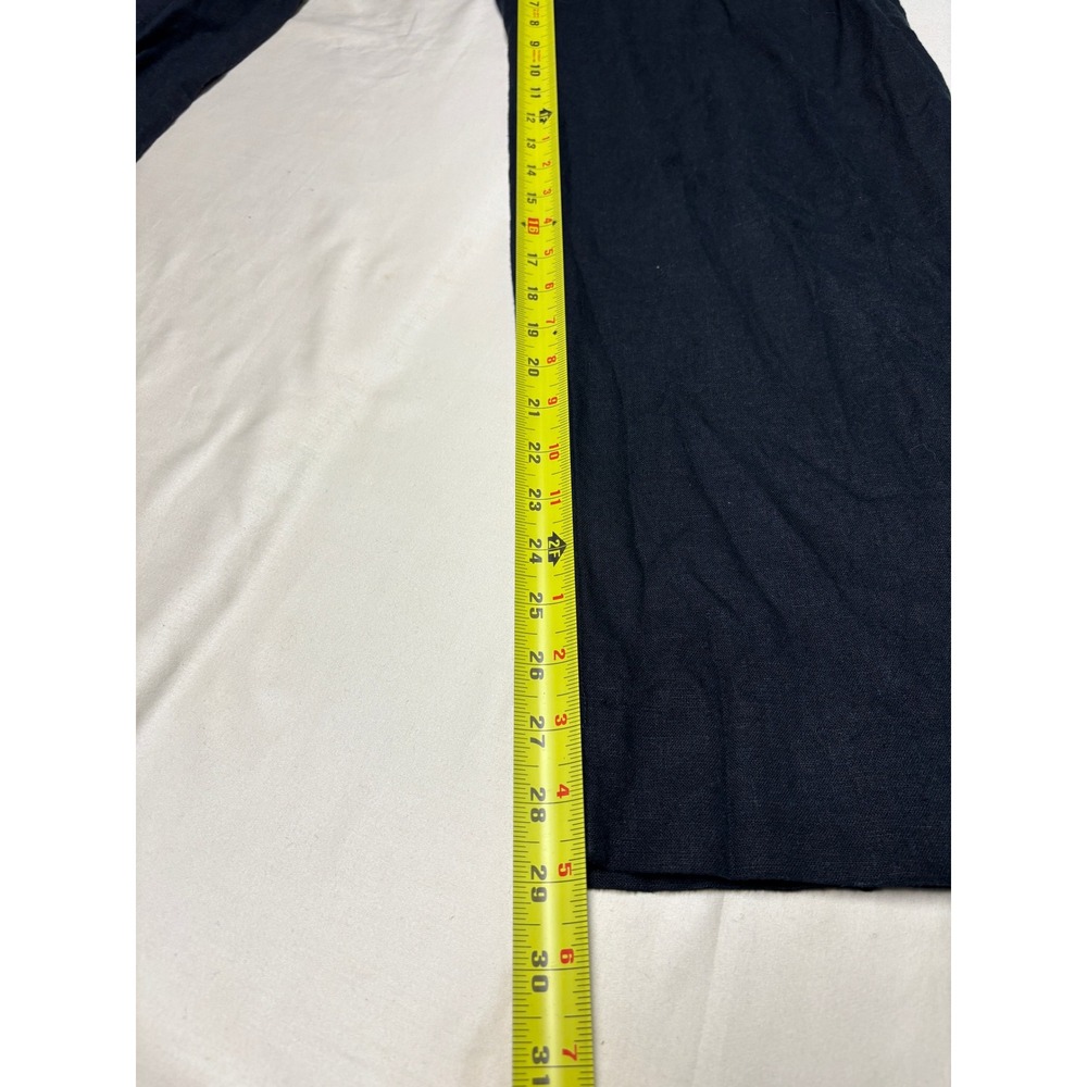 Abercrombie & Fitch Black Linen Blend Wide Leg High Rise Pants Womens 30/10R L29 - Picture 8 of 11